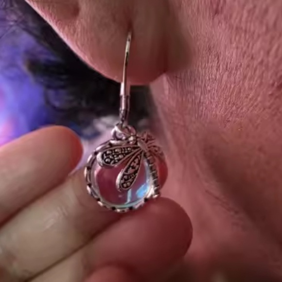 Silver Dragonfly Khalisa Earrings - Picture 7 of 8